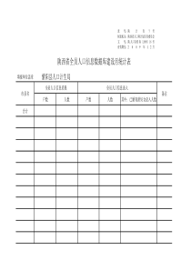 陕西省全员人口信息数据库建设月统计表