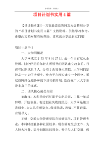 项目计划书实用4篇