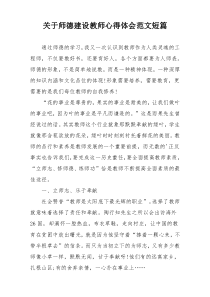 关于师德建设教师心得体会范文短篇