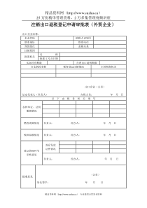 注销退税登记申请审批表（外贸企业）