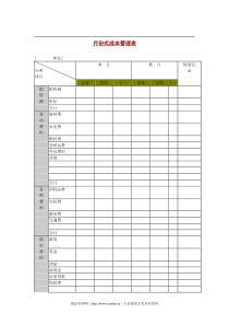 月份式成本管理表DOC