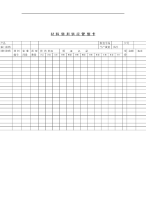 材料领用供应管理表