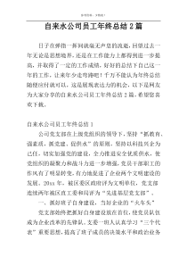 自来水公司员工年终总结2篇