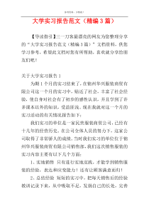 大学实习报告范文（精编3篇）