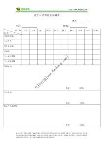 订货与销售需求预测表