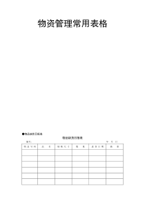 物资管理常用表格（DOC30页）