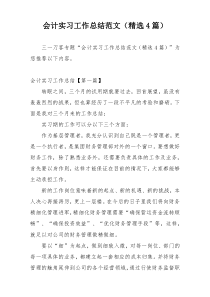 会计实习工作总结范文（精选4篇）