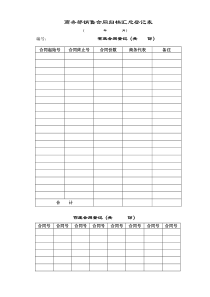 销售合同归档汇总登记表