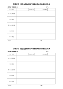 管理表格20客户满意度调查回访记录单[1]