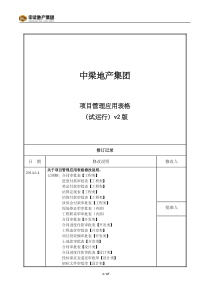 管理中心项目管理应用表格(试运行)