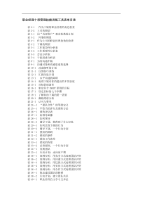 职业经理十项管理技能训练工具表单目录