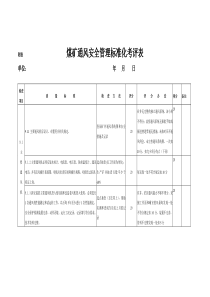 通风管理考评表13