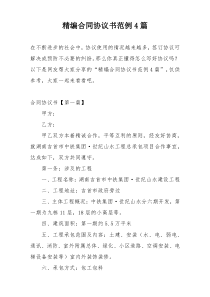 精编合同协议书范例4篇