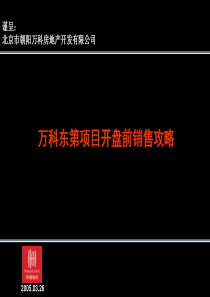 世联_北京万科东第项目开盘前销售攻略