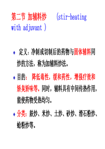 华北理工中药炮制学课件第11章 炒法-2加辅料炒