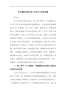 在反腐败协调小组工作会议上的讲话稿