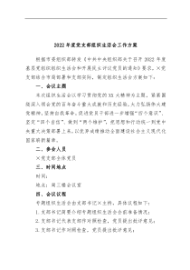 15篇2022年度全套组织生活会方案对照检查材料报告批评意见汇编