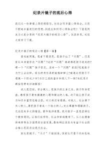 纪录片镜子的观后心得