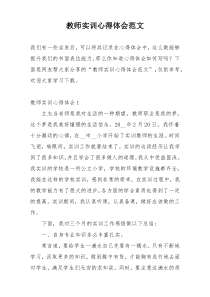 教师实训心得体会范文