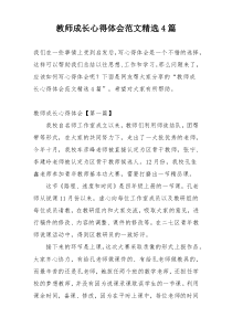 教师成长心得体会范文精选4篇