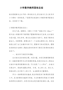 小学数学教师国培总结