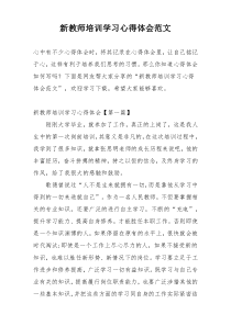 新教师培训学习心得体会范文