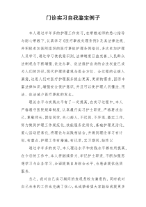 门诊实习自我鉴定例子