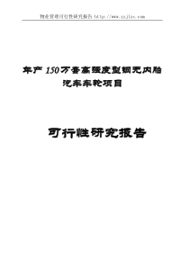 物业管理可行性研究报告年产150万套高强度型钢无内胎汽