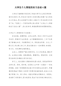 大学生个人简短的实习总结4篇