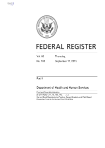 21CFR117美国食品良好生产规范、危害分析和基于风险的