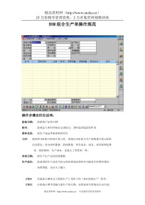 BOM组合生产单操作规范