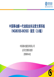 NGBOSS1-BOSS(V20)规范培训