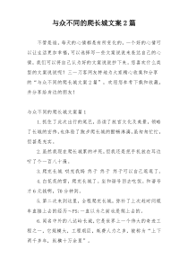 与众不同的爬长城文案2篇