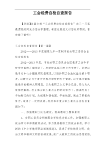 工会经费自检自查报告