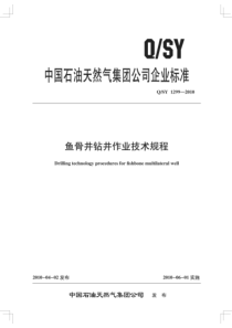 QSY 1299-2010 鱼骨井钻井作业技术规程 