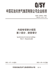 QSY 21454.3-2022 内部专项审计规范 第3部分：财务审计 