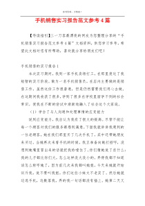 手机销售实习报告范文参考4篇