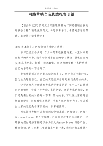 网络营销自我总结报告3篇