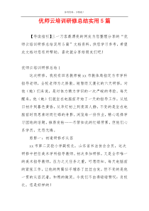 优师云培训研修总结实用5篇