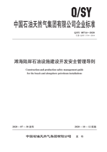 QSY 08714-2020 滩海陆岸石油设施建设开发安全管理导则 