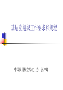 基层党组织工作基本要求规程及方法