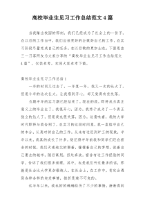 高校毕业生见习工作总结范文4篇