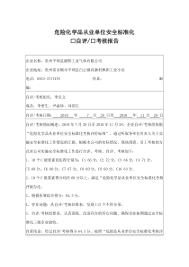 危险化学品从业单位安全标准化自评考核报告