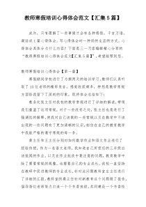 教师寒假培训心得体会范文【汇集5篇】