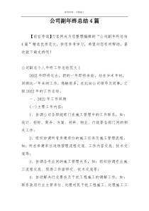 公司副年终总结4篇