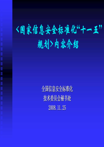 国家信息安全标准化“十一五”规划