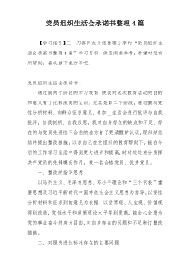 党员组织生活会承诺书整理4篇