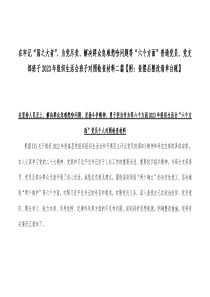 在牢记“国之大者”、为党尽责、解决群众急难愁吩问题等“六个方面”普通党员、党支部班子2023年组