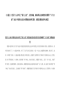 （2篇文）党员个人在牢记“国之大者”、为党奉献、解决群众急难愁吩问题等“六个方面”2023年组织