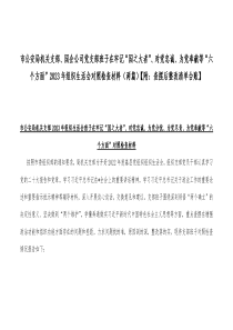 市公安局机关支部、国企公司党支部班子在牢记“国之大者”、对党忠诚、为党奉献等“六个方面”2023